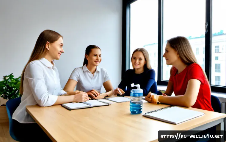 웰빙코디네이터와 기업 협업 사례 - Photorealistic corporate wellness collaboration in a modern Moscow office, a professional wellbeing ...